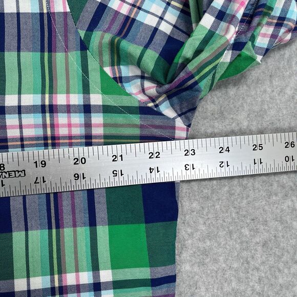Polo Ralph Lauren Shirt Mens Large Slim Fit Madras Plaid Flesh Pony Button Down - Picture 4 of 11